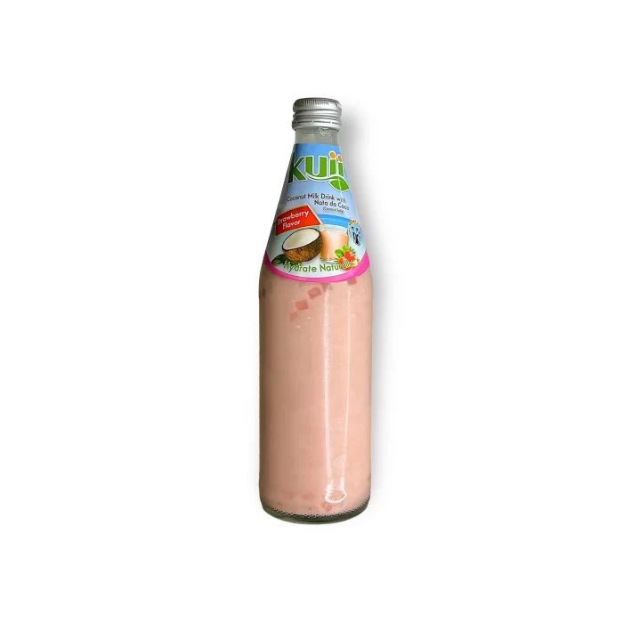 Kuli Bebida de Leche de Coco con Nata de Coco - Sabor Fresa 480ml