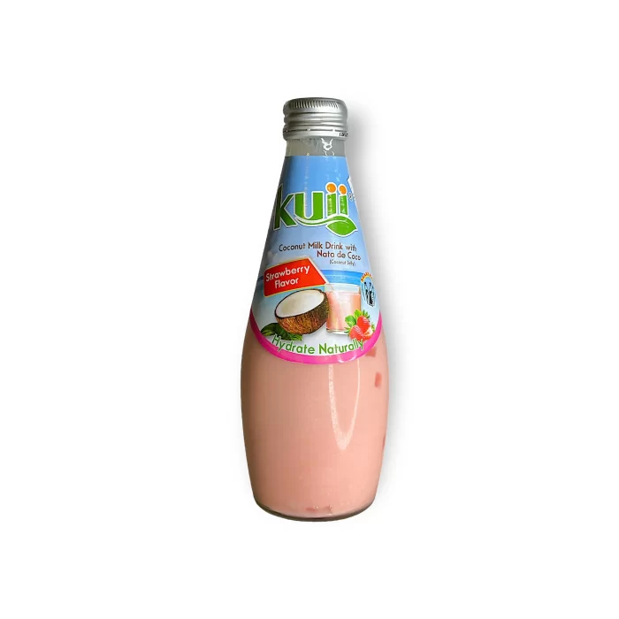 Kuli Bebida de Leche de Coco con Nata de Coco - Sabor Fresa 480ml