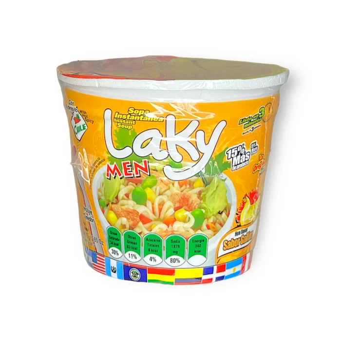 Sopa Instantánea Laky Men Sabor Gallina con Chili (85 g)